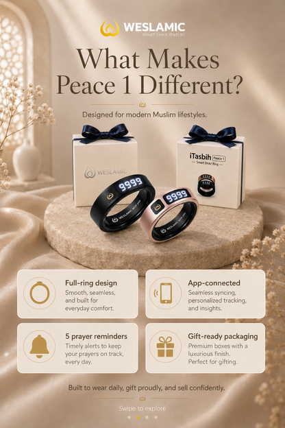 WESLAMIC iTasbih Peace 1 – Smart Dhikr Ring