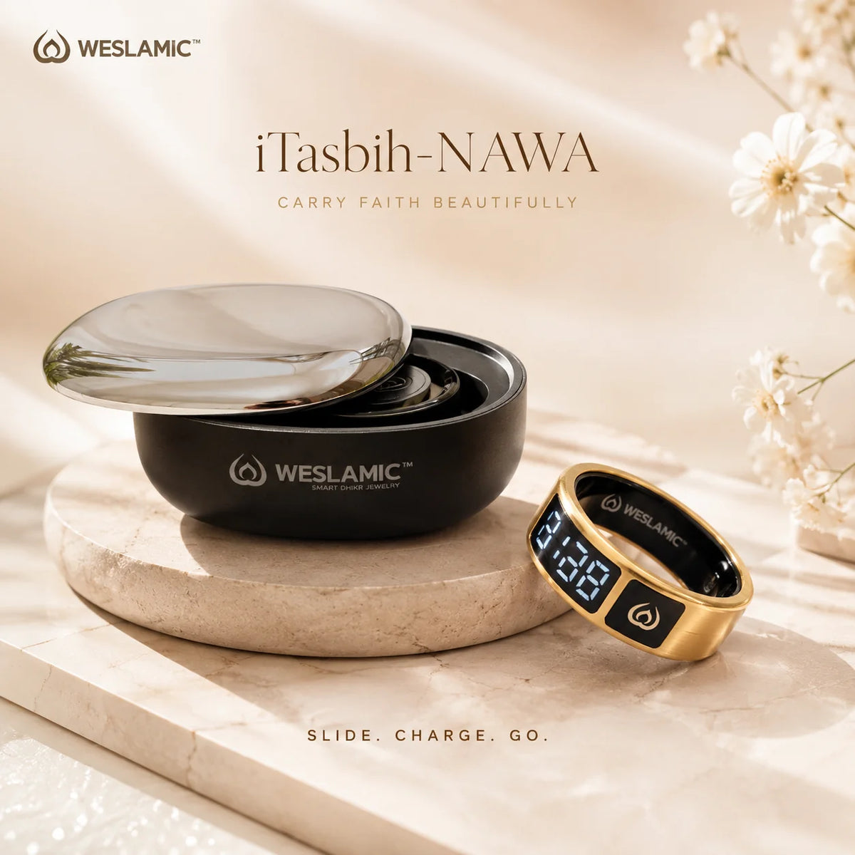 WESLAMIC iTasbih NAWA – Smart Dhikr Ring