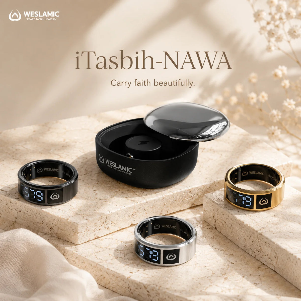 WESLAMIC iTasbih NAWA – Smart Dhikr Ring