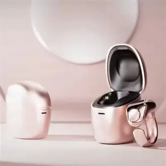 iTasbih Relation+ pink smart dhikr ring with open charging case